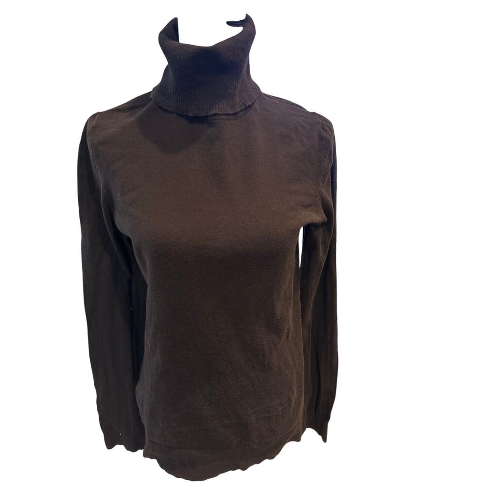 ⭐️ Women’s GAP Brown Lightweight Turtleneck Sweater. Size Large Preppy Classic